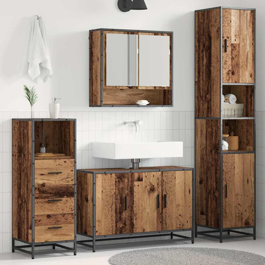 Ensemble de mobilier de salle de bain 3 pièces Bois Ancien