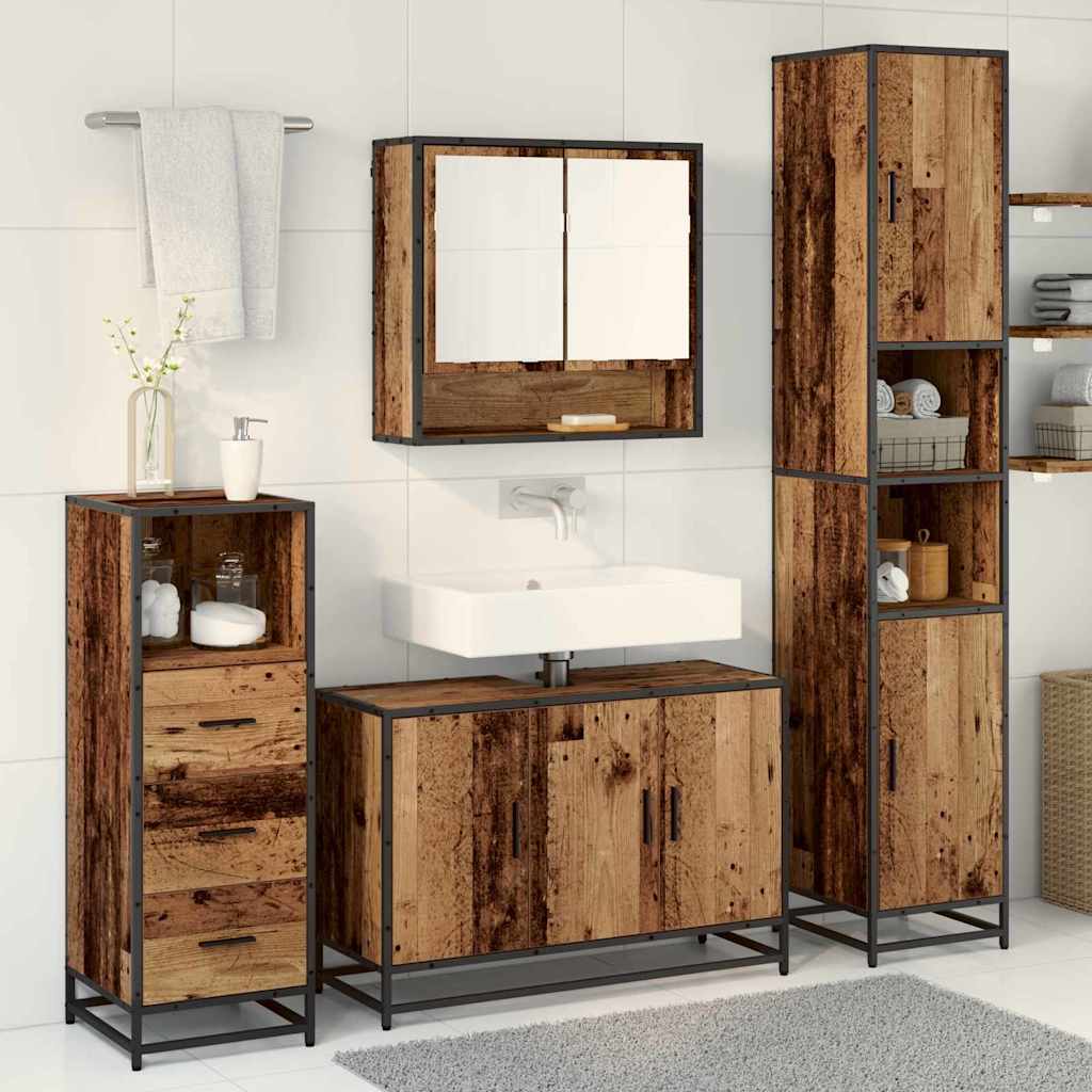 Ensemble de mobilier de salle de bain 3 pièces Bois Ancien