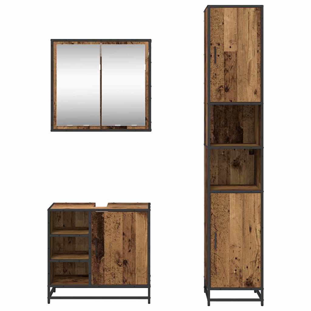 Ensemble de mobilier de salle de bain 3 pc Bois Ancien