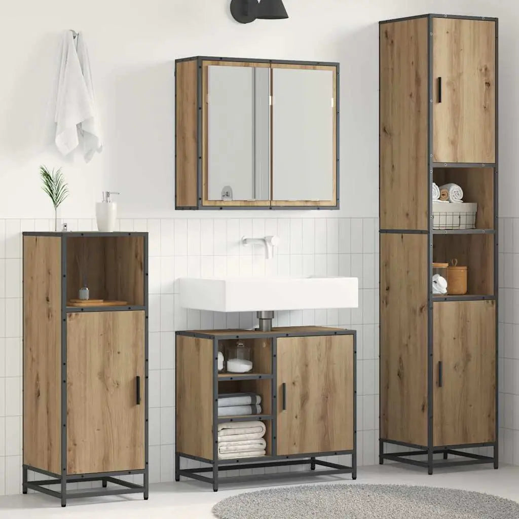 Ensemble de mobilier de salle de bain 3 pc Chêne artisanal - XIOS