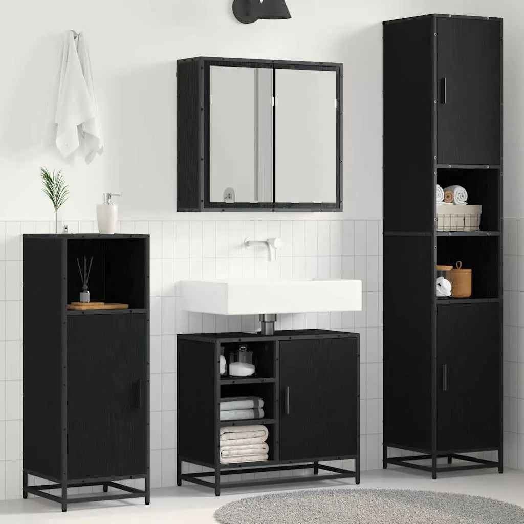 Ensemble de mobilier de salle de bain 3 pièces Chêne noir - XIOS