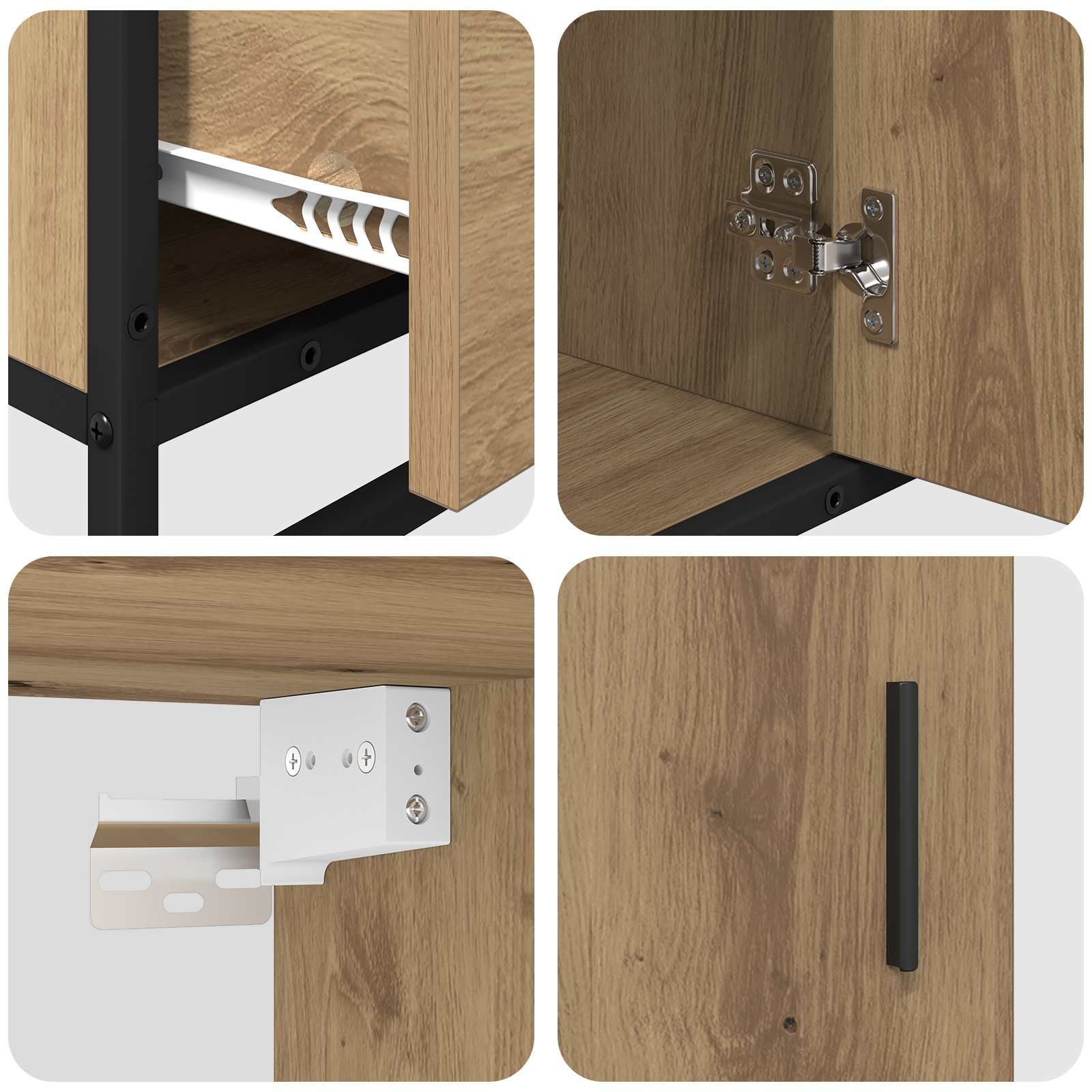 Ensemble de mobilier de salle de bain 3 pc Chêne artisanal
