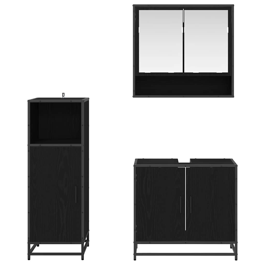 Ensemble de mobilier de salle de bain 3 pc Chêne noir