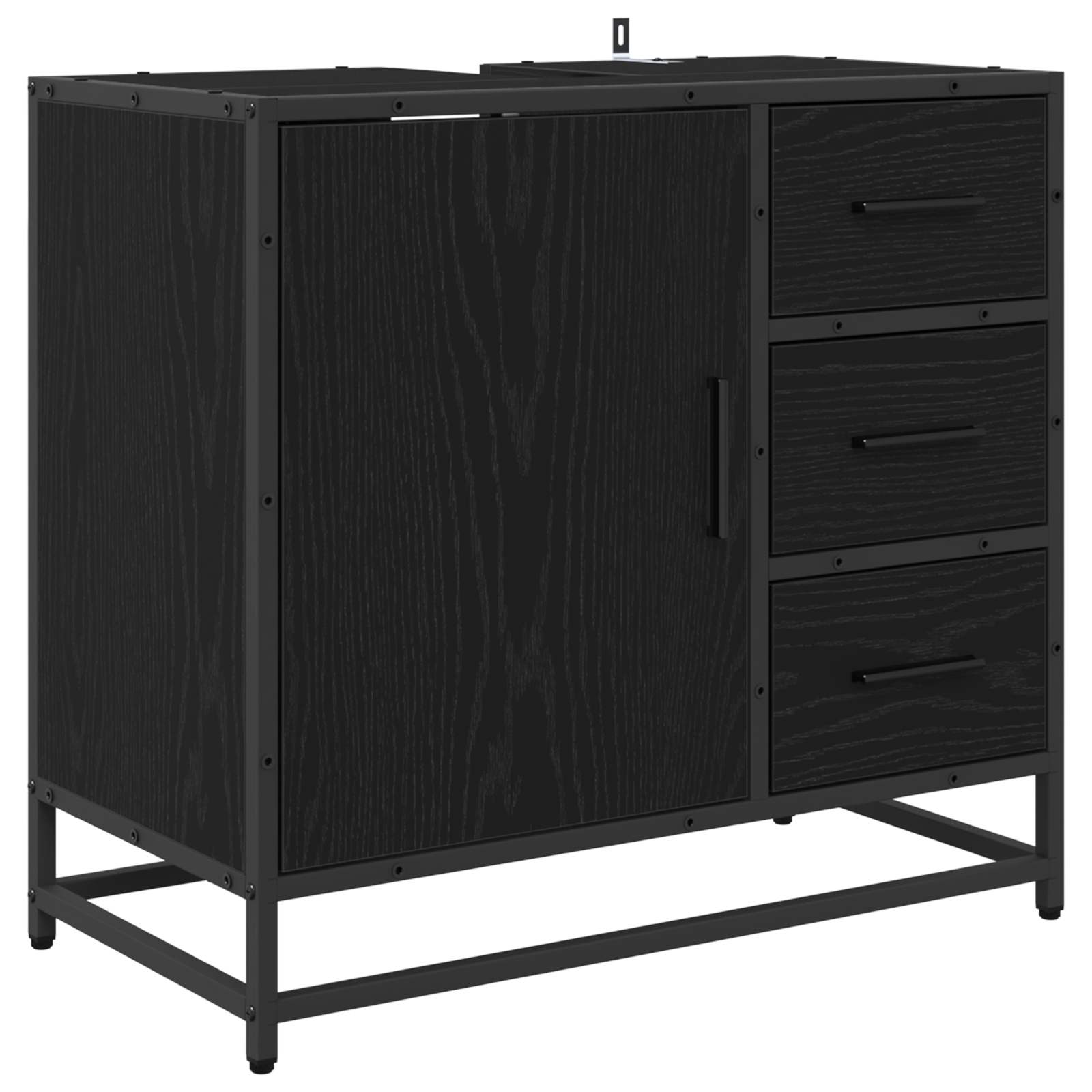 Ensemble de mobilier de salle de bain 3 pc Chêne noir