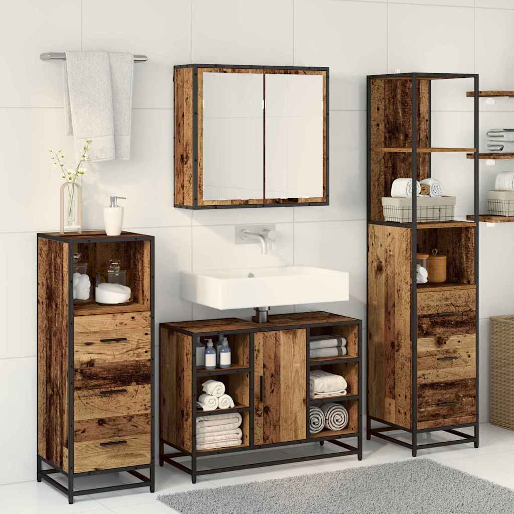 Ensemble de mobilier de salle de bain 3 pc Bois Ancien