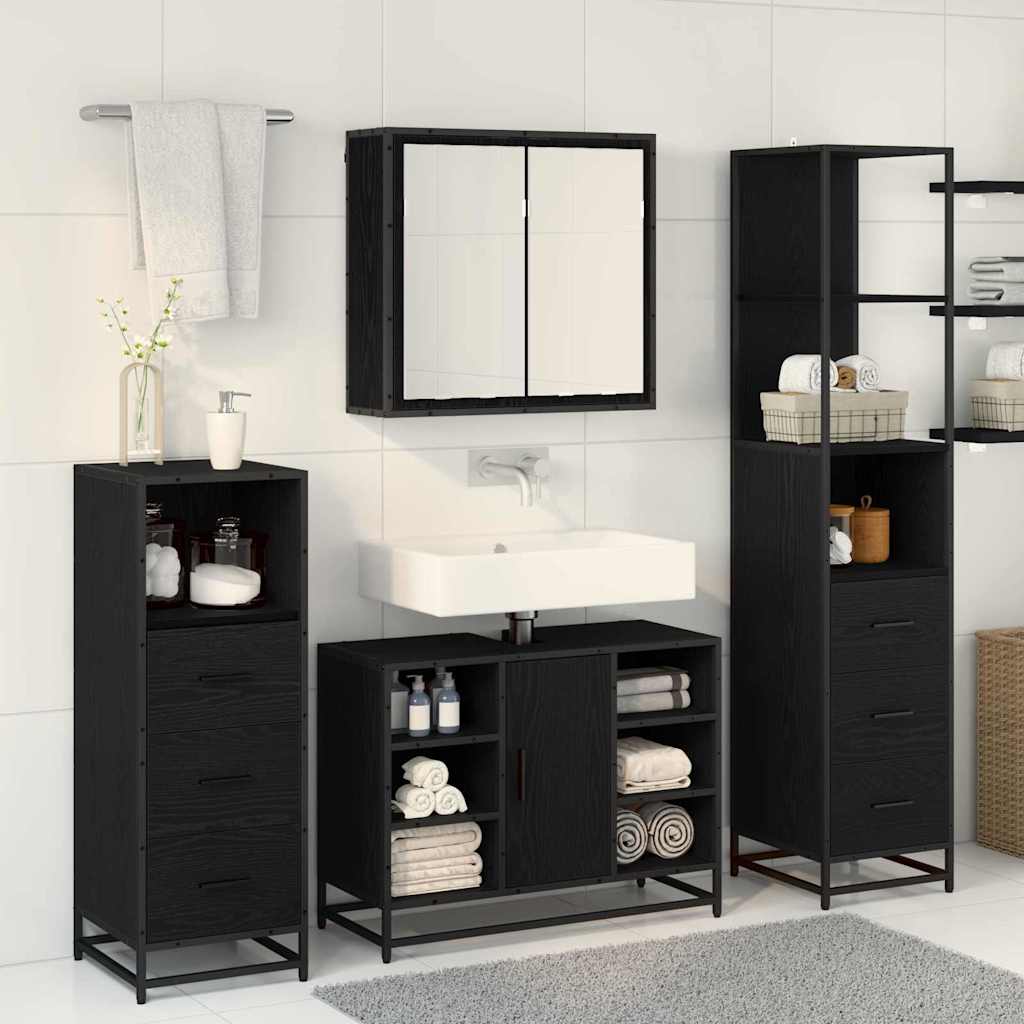 Ensemble de mobilier de salle de bain 3 pc Chêne noir