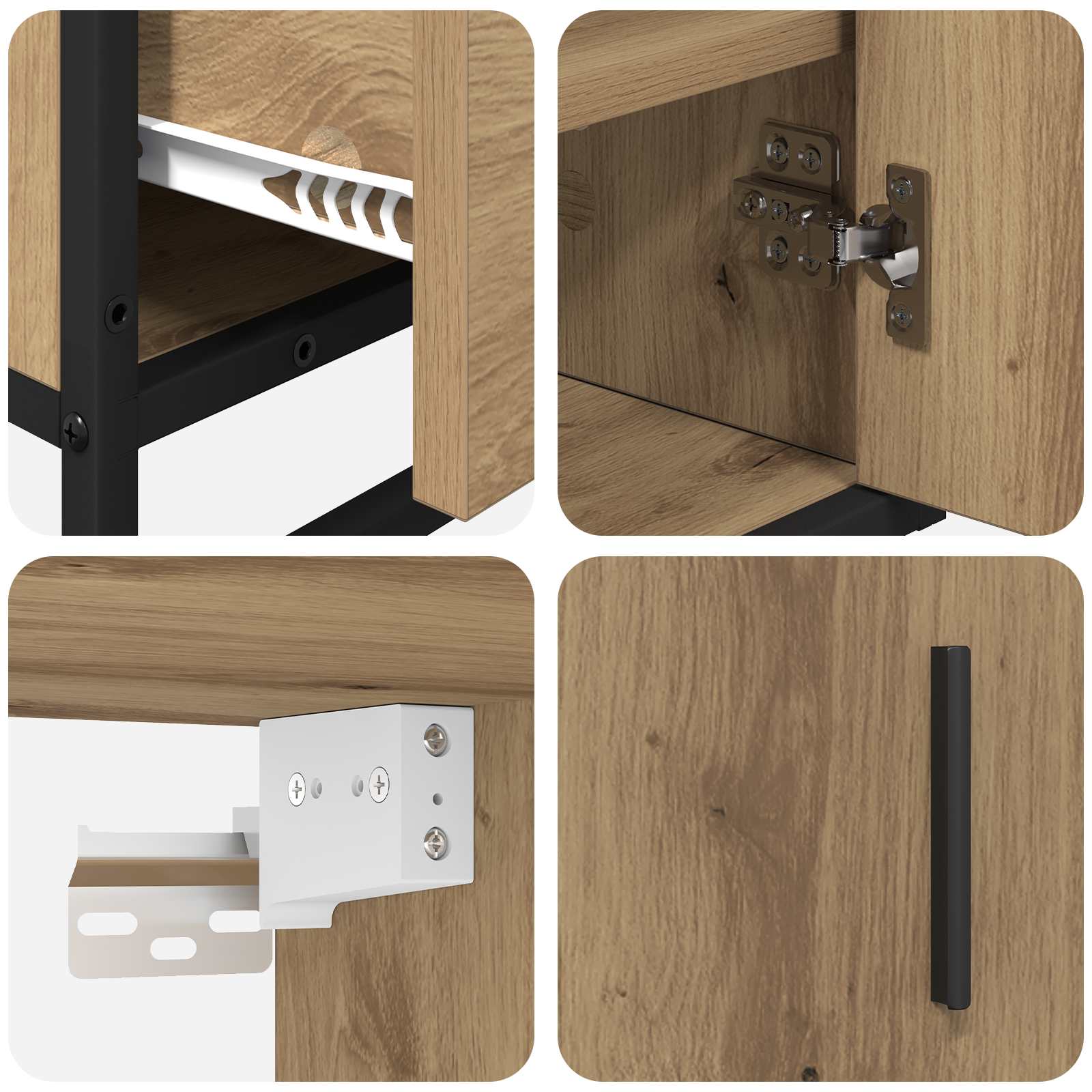 Ensemble de mobilier de salle de bain 3 pc Chêne artisanal