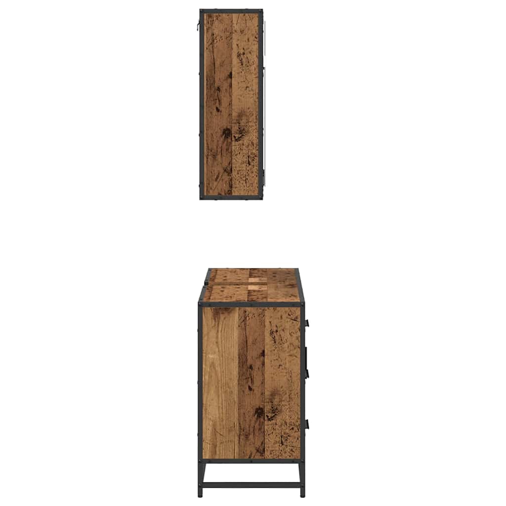 Ensemble de mobilier de salle de bain 2 pc Bois Ancien
