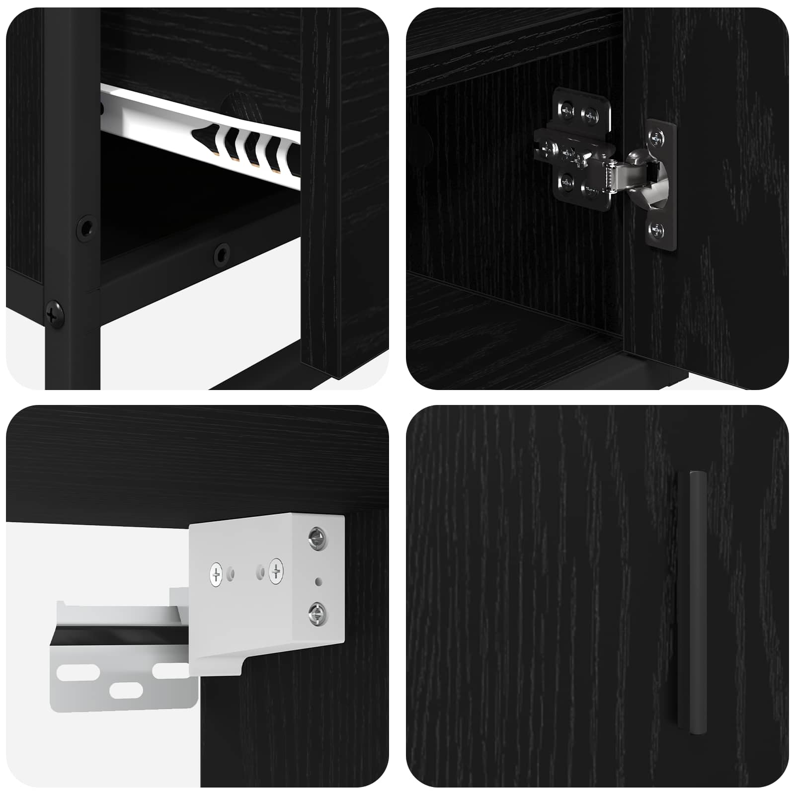 Ensemble de mobilier de salle de bain 3 pc Chêne noir