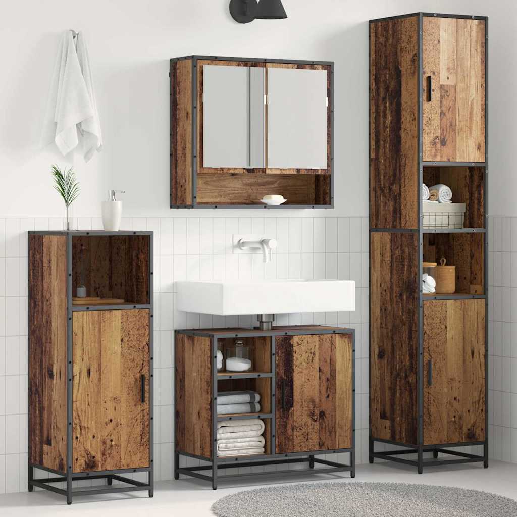 Ensemble de mobilier de salle de bain 3 pc Bois Ancien