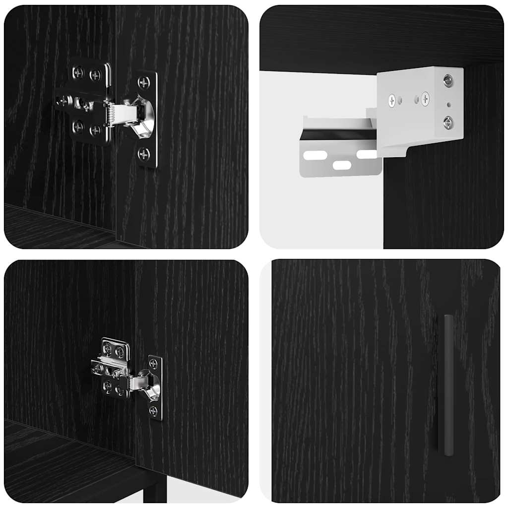 Ensemble de mobilier de salle de bain 3 pc Chêne noir