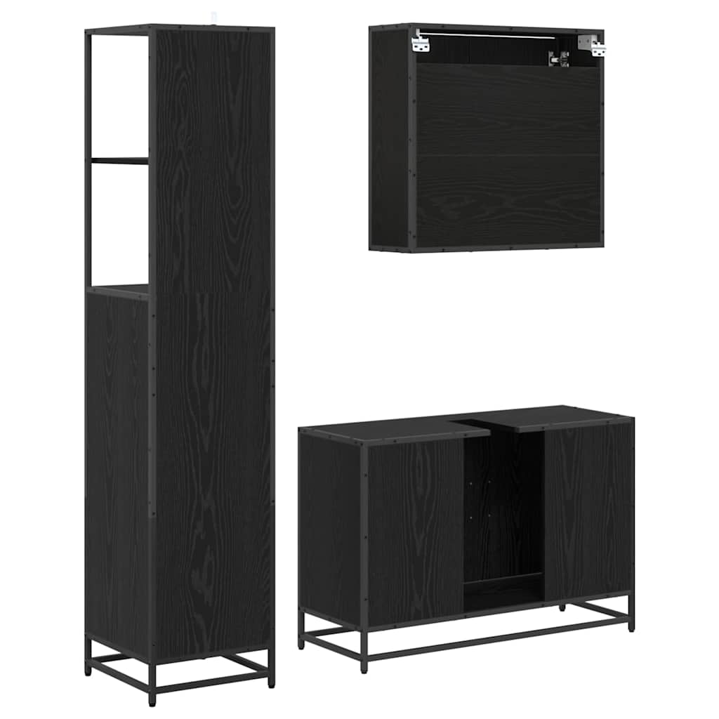Ensemble de mobilier de salle de bain 3 pc Bois Ancien