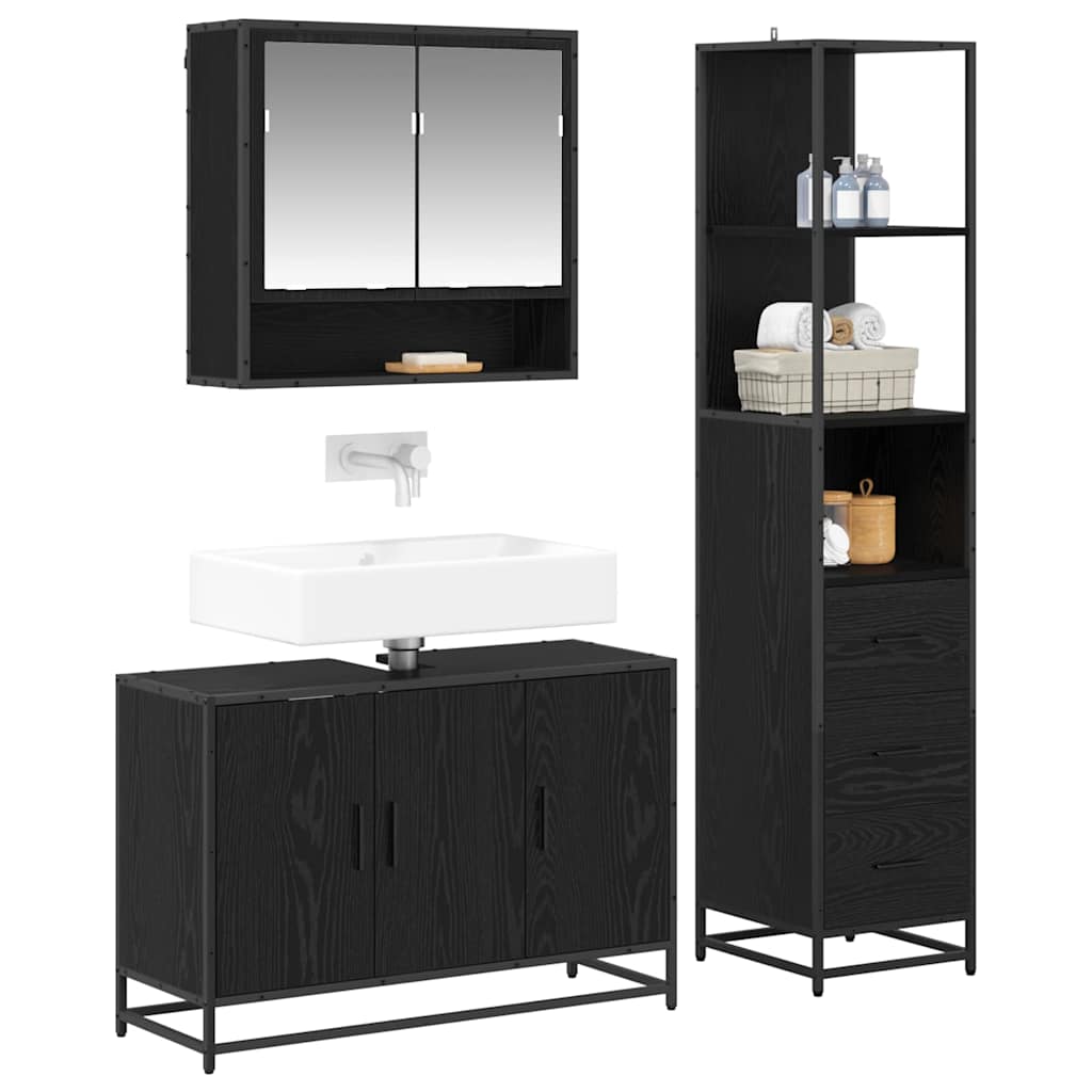 Ensemble de mobilier de salle de bain 3 pc Bois Ancien