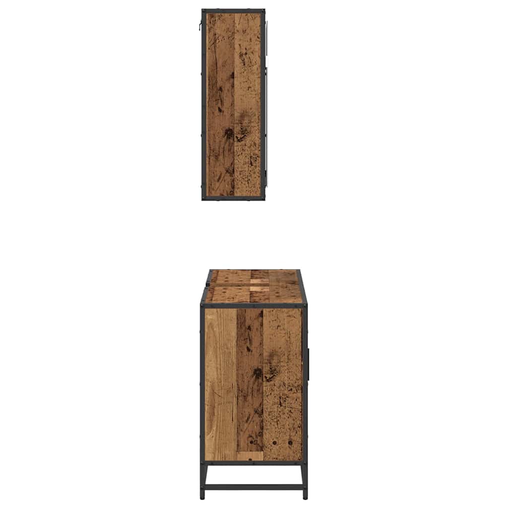 Ensemble de mobilier de salle de bain 2 pc Bois Ancien