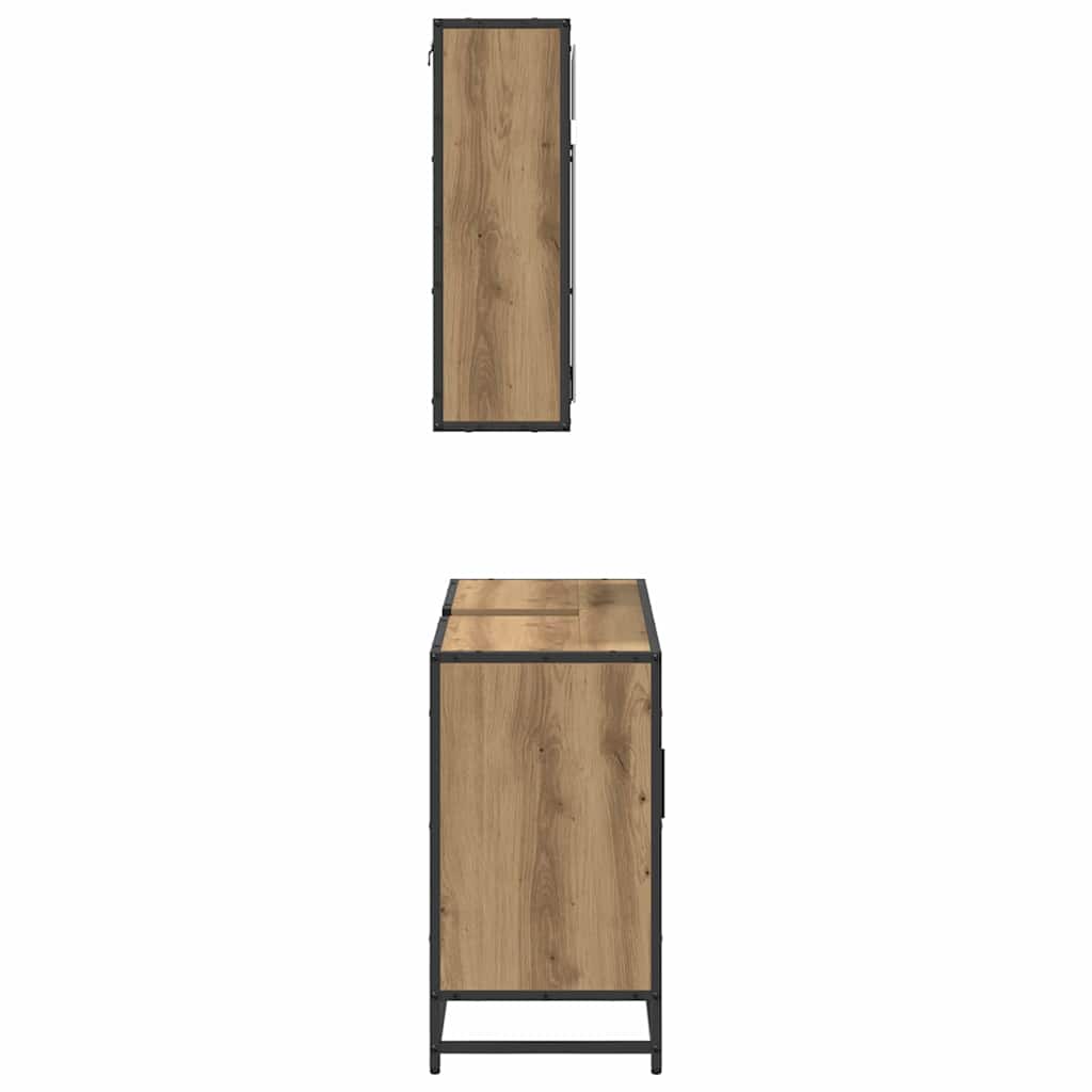 Ensemble de mobilier de salle de bain 2 pc Chêne artisanal