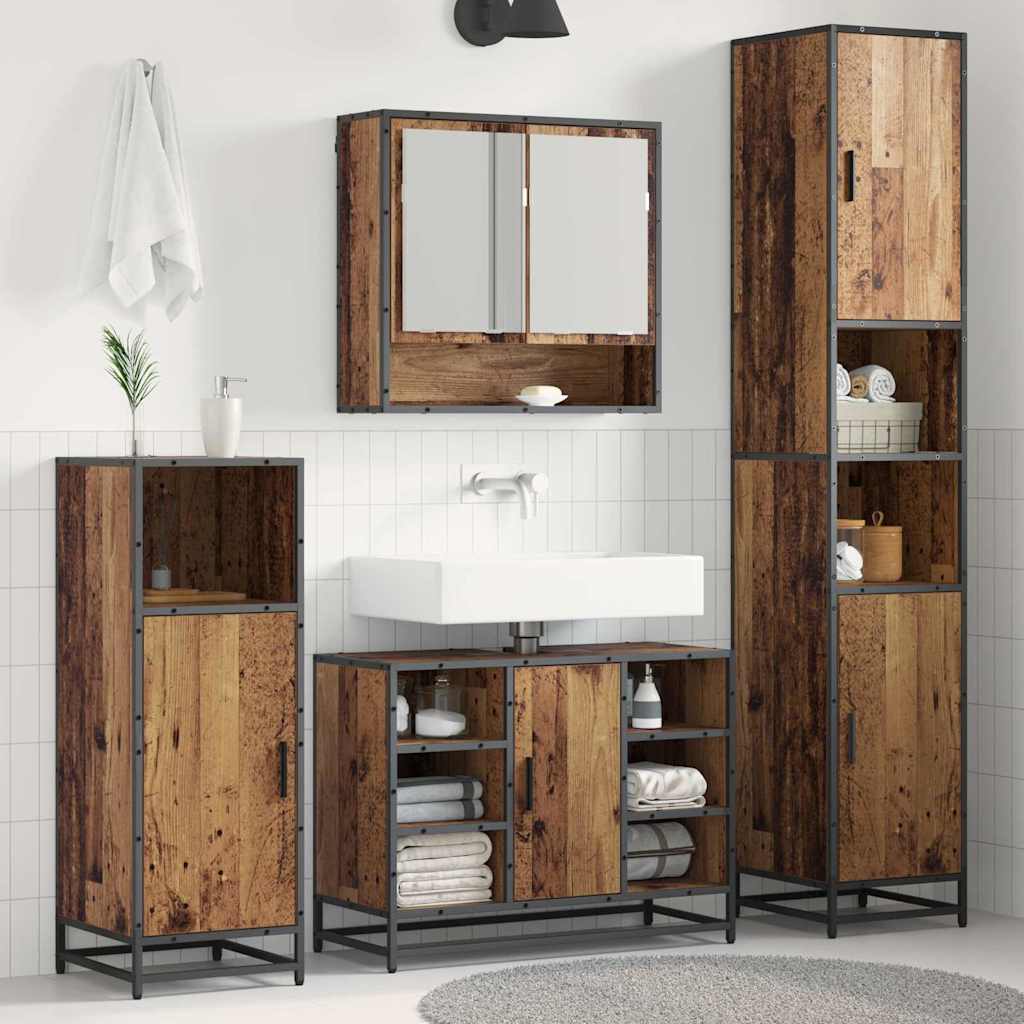 Ensemble de mobilier de salle de bain 3 pièces Bois Ancien