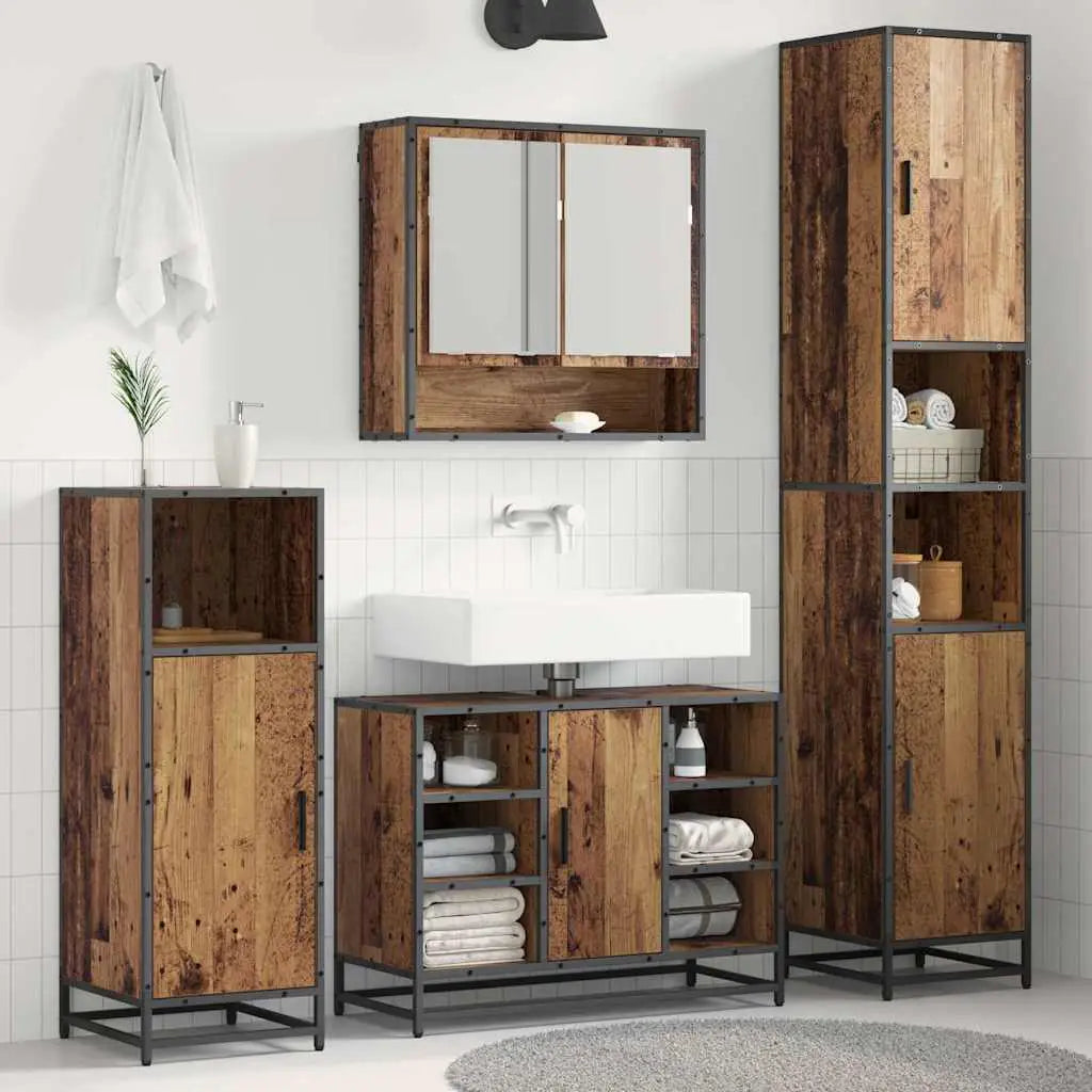 Ensemble de mobilier de salle de bain 3 pièces Bois Ancien - XIOS