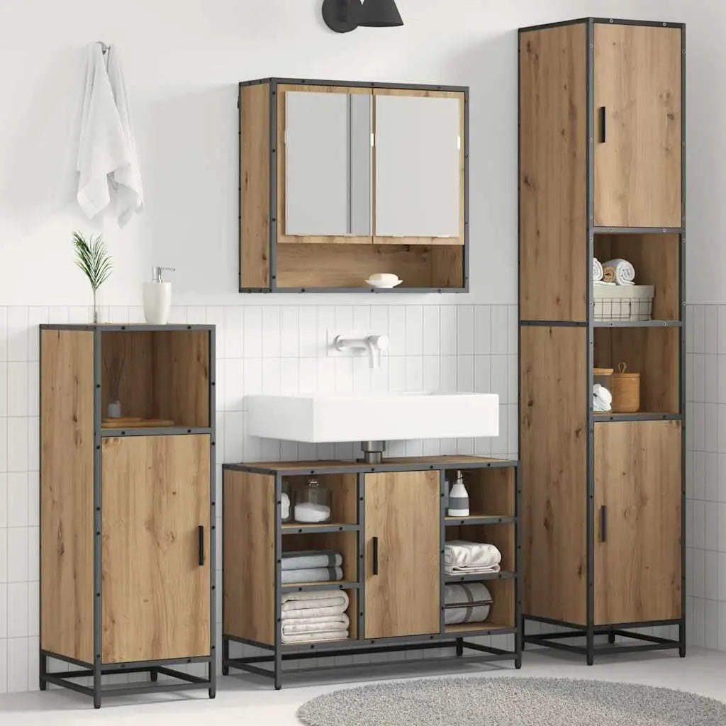 Ensemble de mobilier de salle de bain 3 pc Chêne artisanal - XIOS
