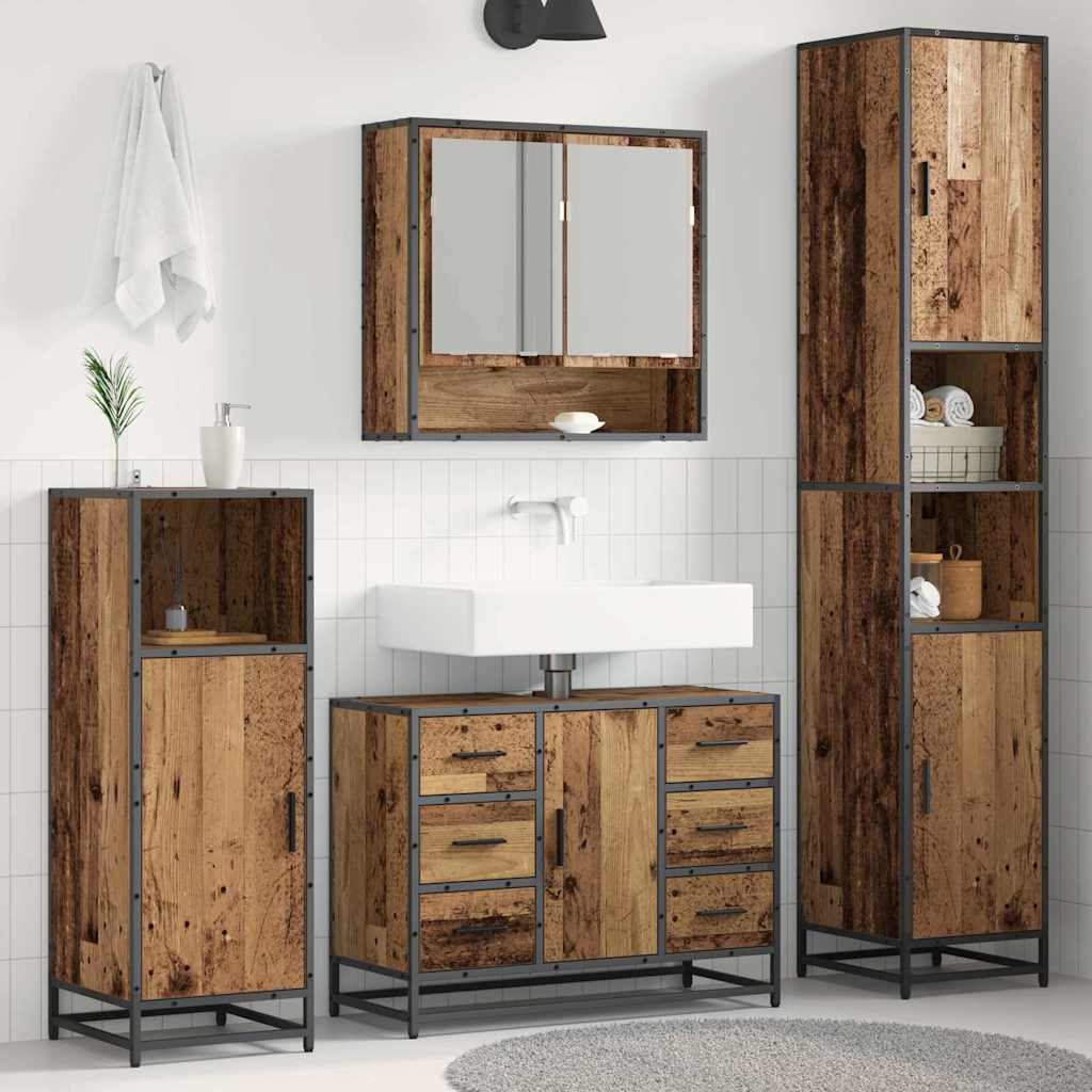 Ensemble de mobilier de salle de bain 3 pc Bois Ancien