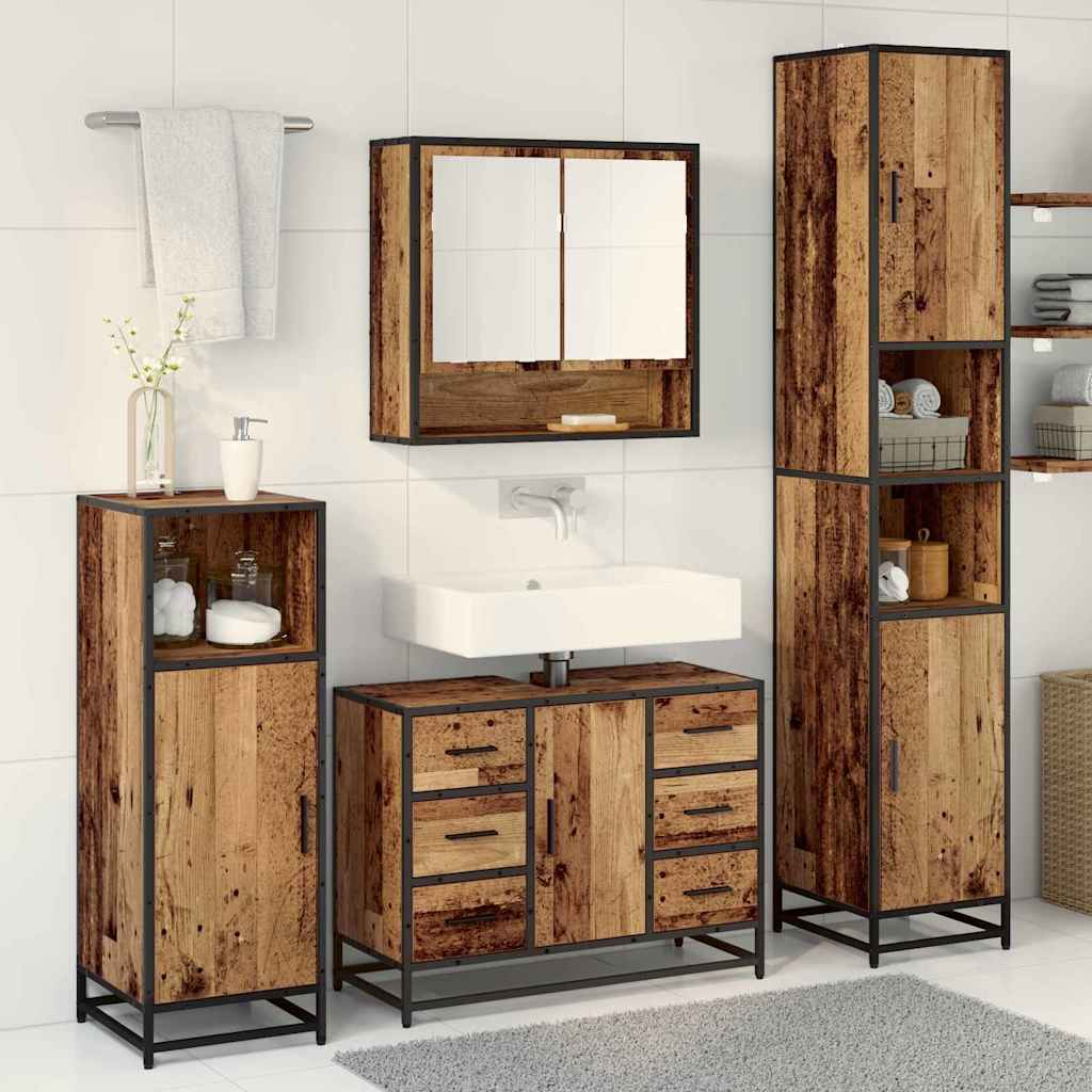 Ensemble de mobilier de salle de bain 3 pc Bois Ancien