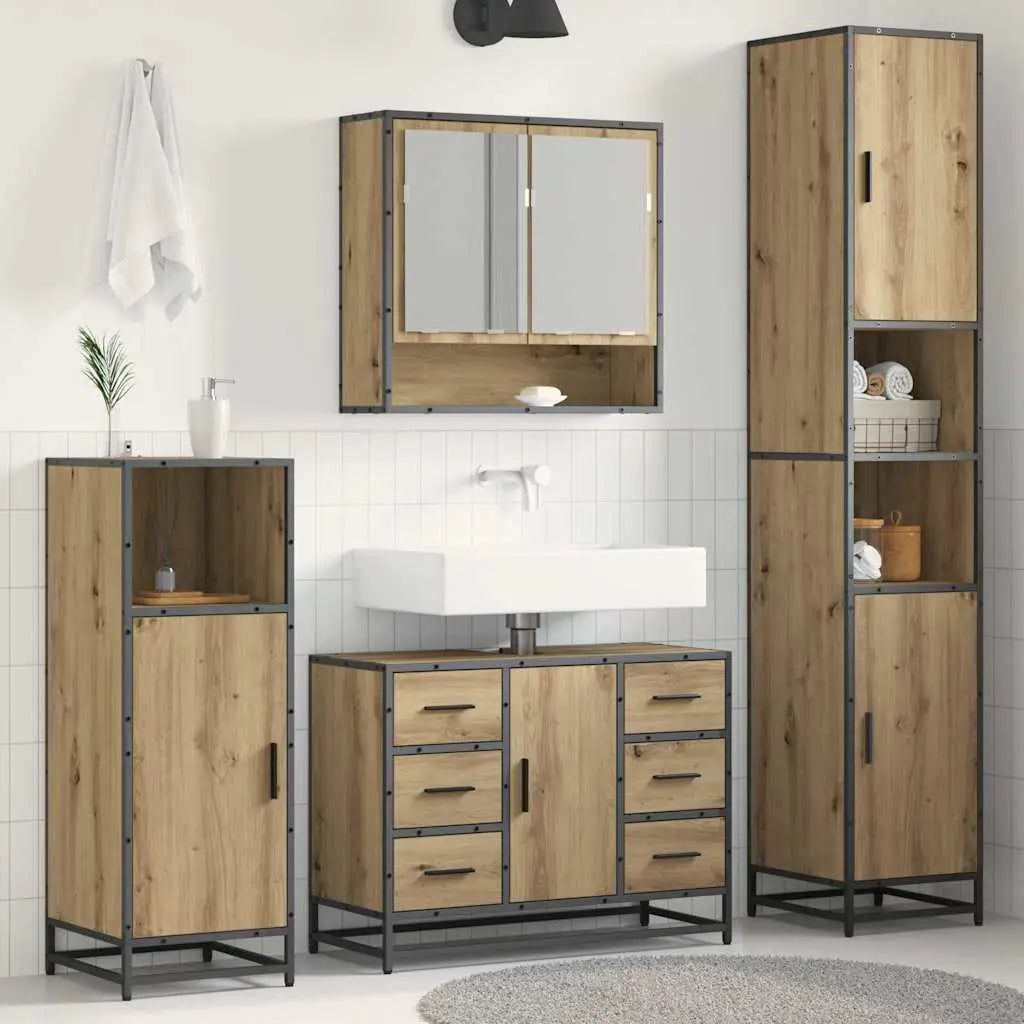 Ensemble de mobilier de salle de bain 3 pc Chêne artisanal - XIOS