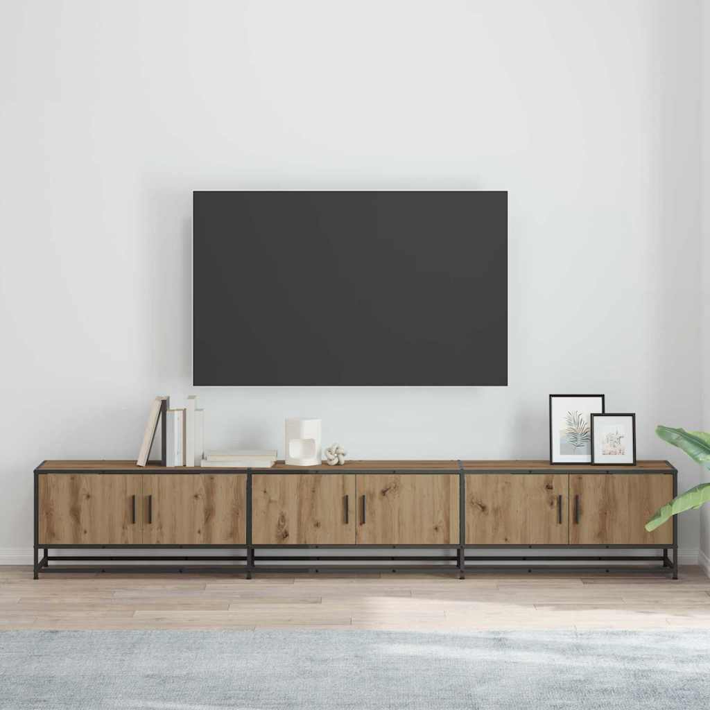 Meuble TV chêne artisanal 240 x 35 x 41 cm Bois d'ingénierie - XIOS