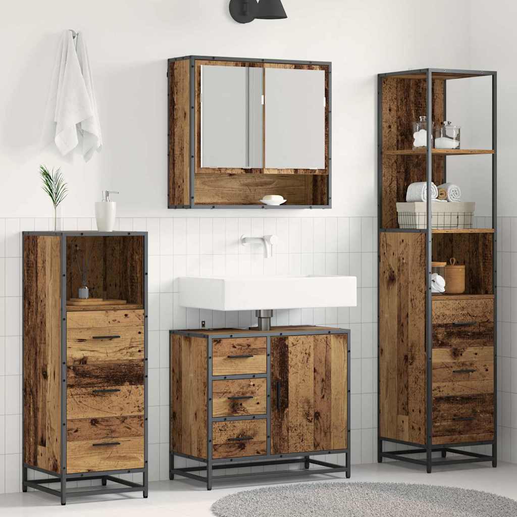 Ensemble de mobilier de salle de bain 4 pc Bois Ancien - XIOS