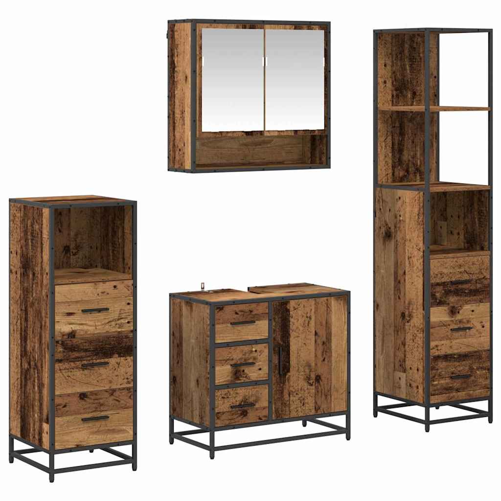 Ensemble de mobilier de salle de bain 4 pc Bois Ancien - XIOS
