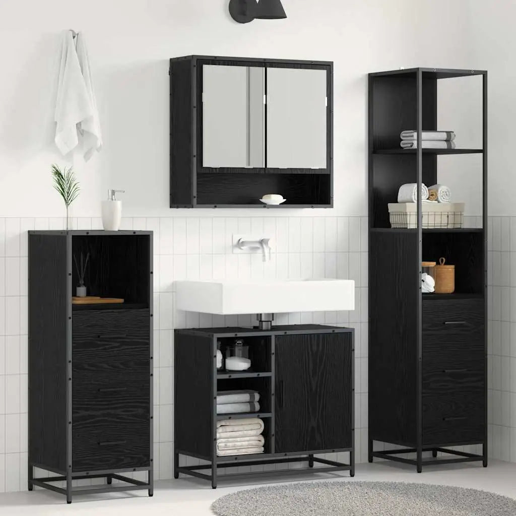 Ensemble de mobilier de salle de bain 3 pc Chêne noir - XIOS