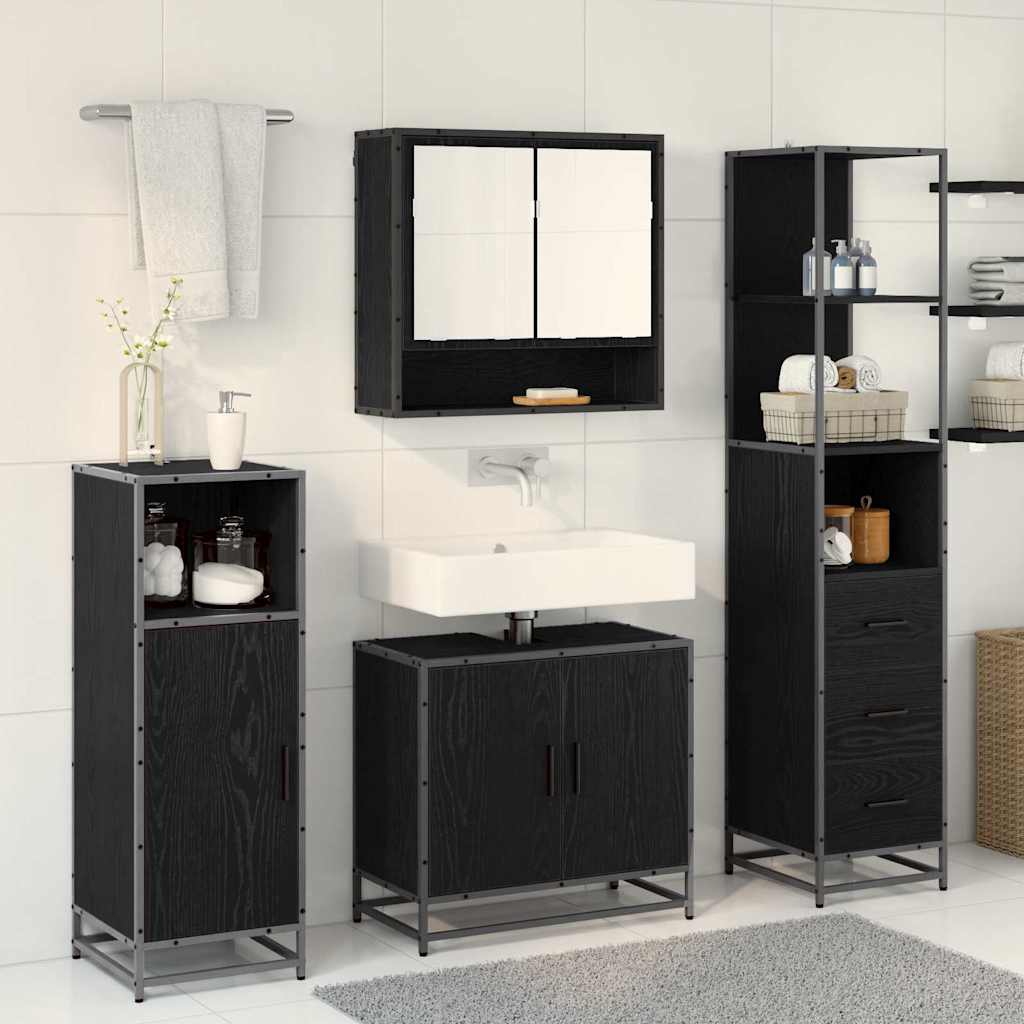 Ensemble de mobilier de salle de bain 3 pc Chêne noir