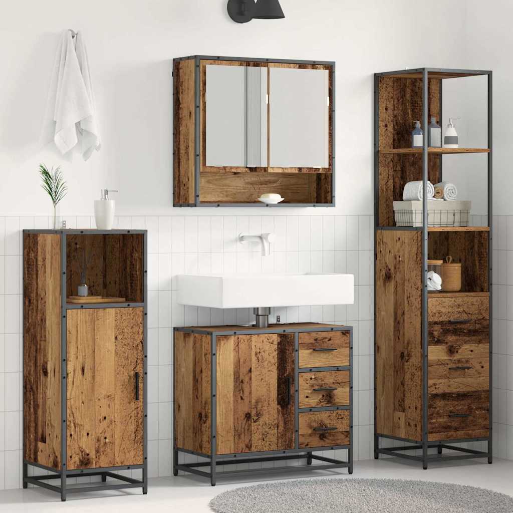 Ensemble de mobilier de salle de bain 3 pièces Bois Ancien
