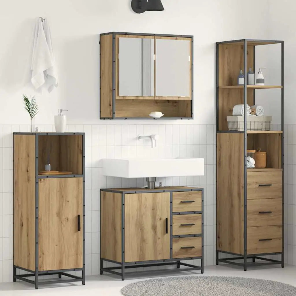 Ensemble de mobilier de salle de bain 3 pièces Chêne artisanal - XIOS