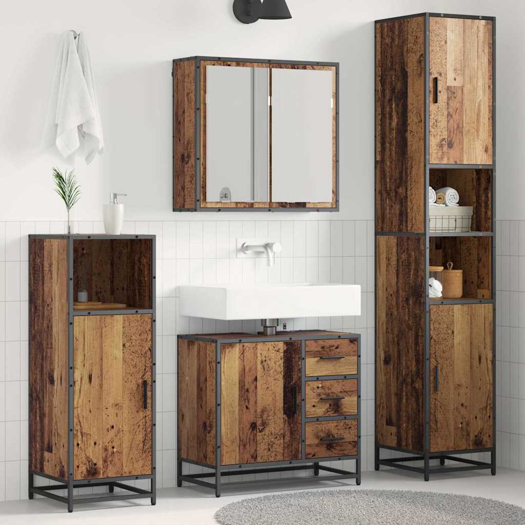 Ensemble de mobilier de salle de bain 3 pièces Bois Ancien