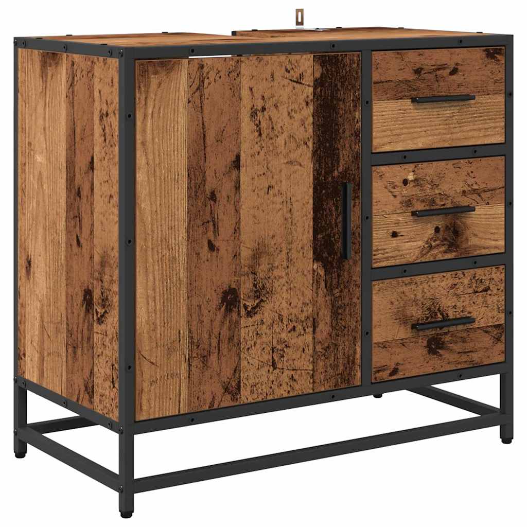 Ensemble de mobilier de salle de bain 3 pièces Bois Ancien