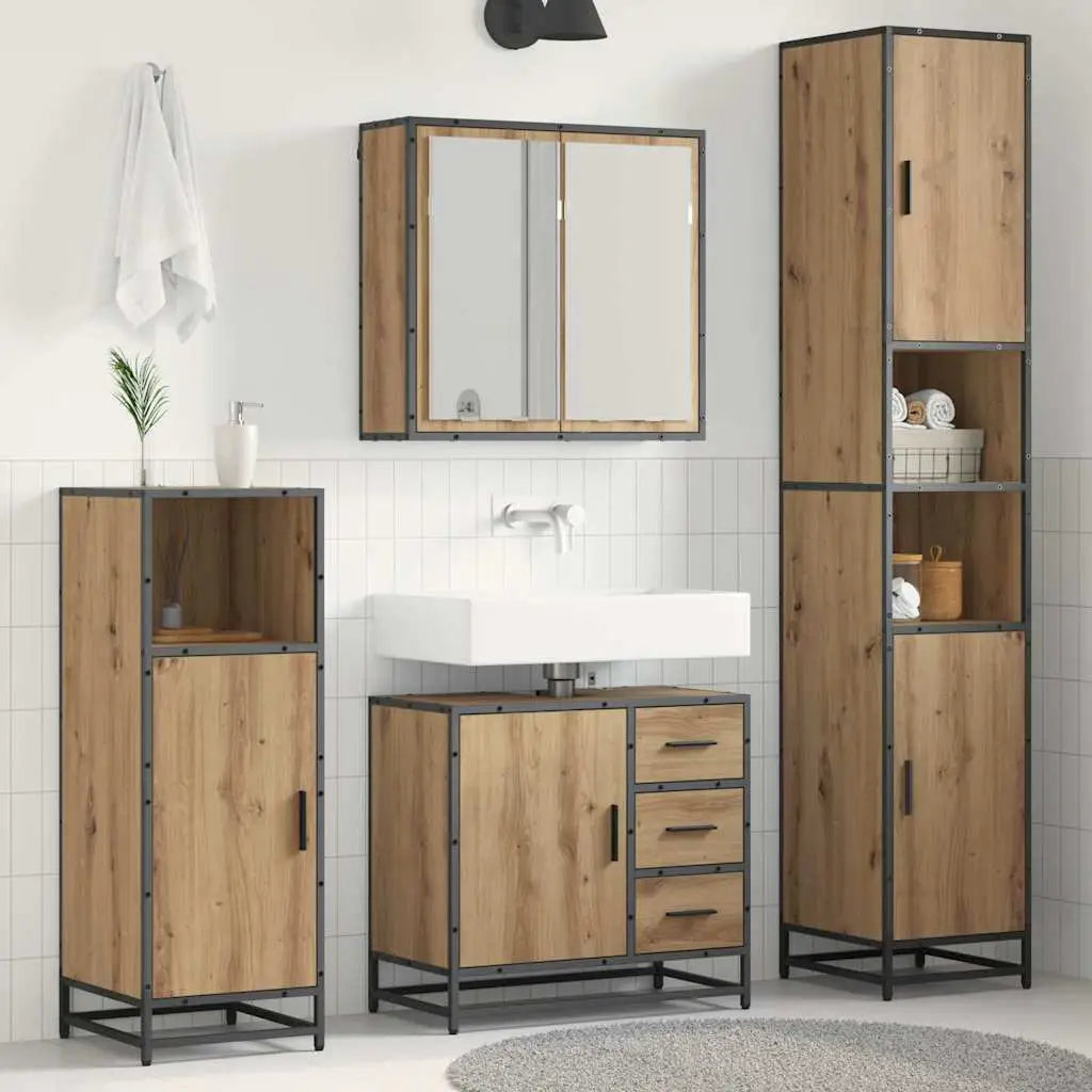 Ensemble de mobilier de salle de bain 3 pièces Chêne artisanal - XIOS