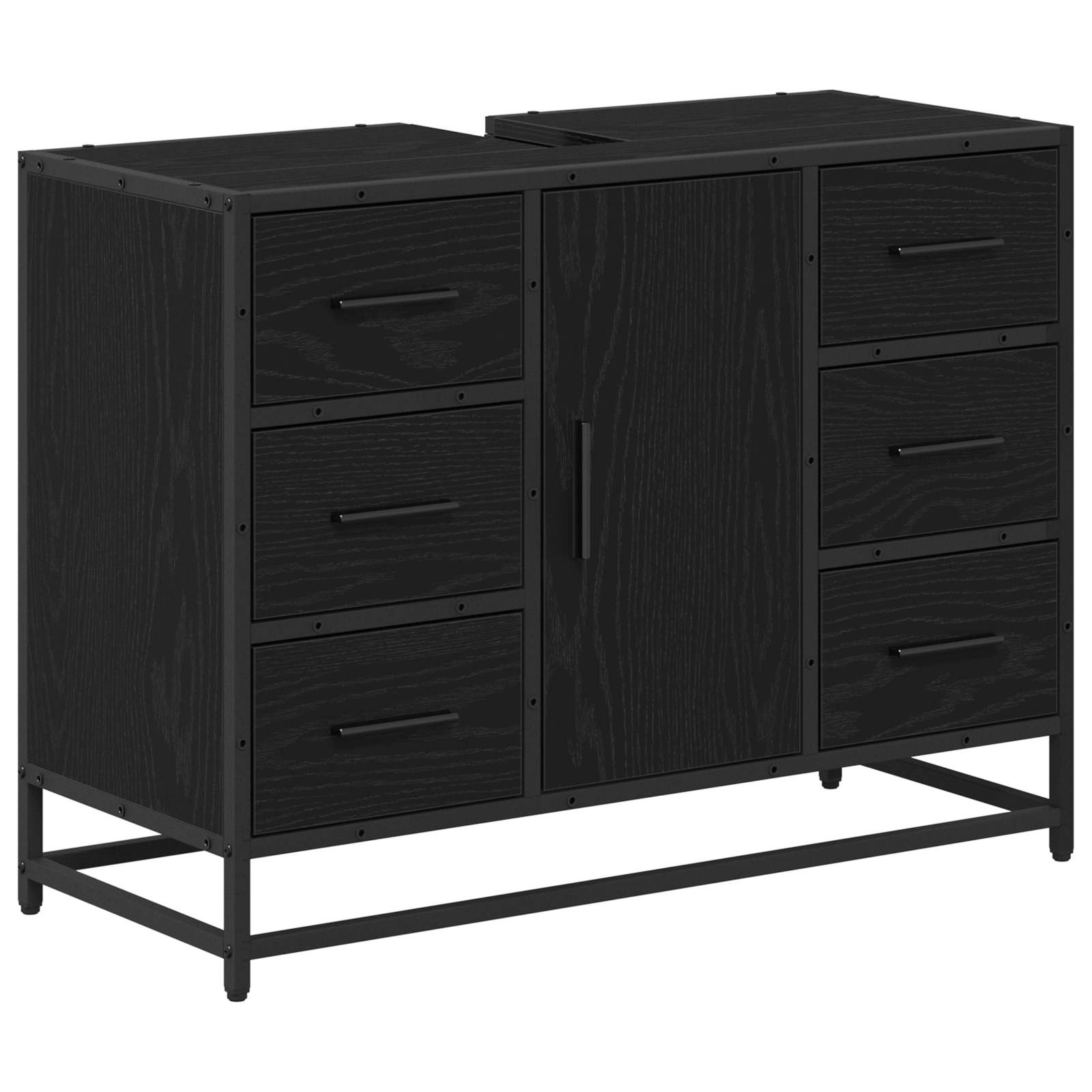 Ensemble de mobilier de salle de bain 3 pc Chêne noir