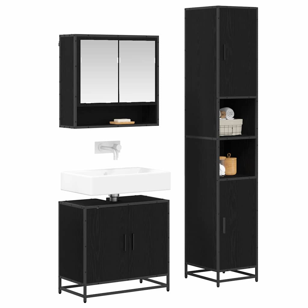 Ensemble de mobilier de salle de bain 3 pc Chêne artisanal