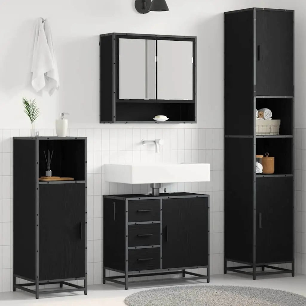Ensemble de mobilier de salle de bain 3 pc Chêne noir - XIOS