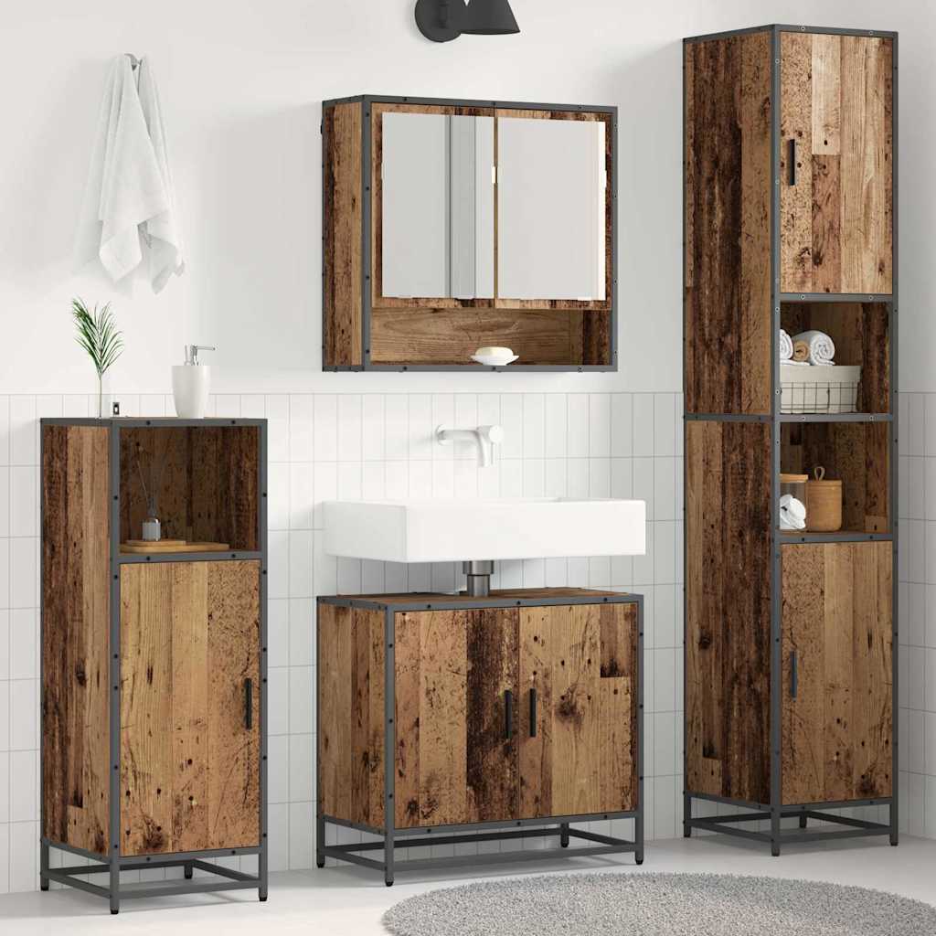 Ensemble de mobilier de salle de bain 3 pièces Bois Ancien