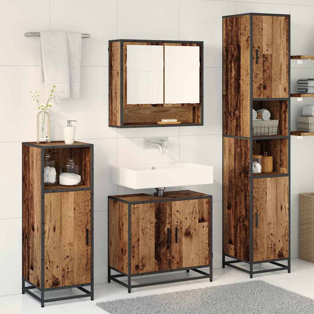 Ensemble de mobilier de salle de bain 3 pièces Bois Ancien