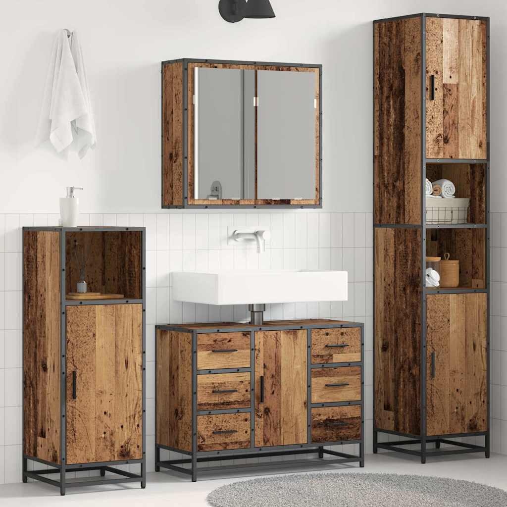 Ensemble de mobilier de salle de bain 3 pc Bois Ancien