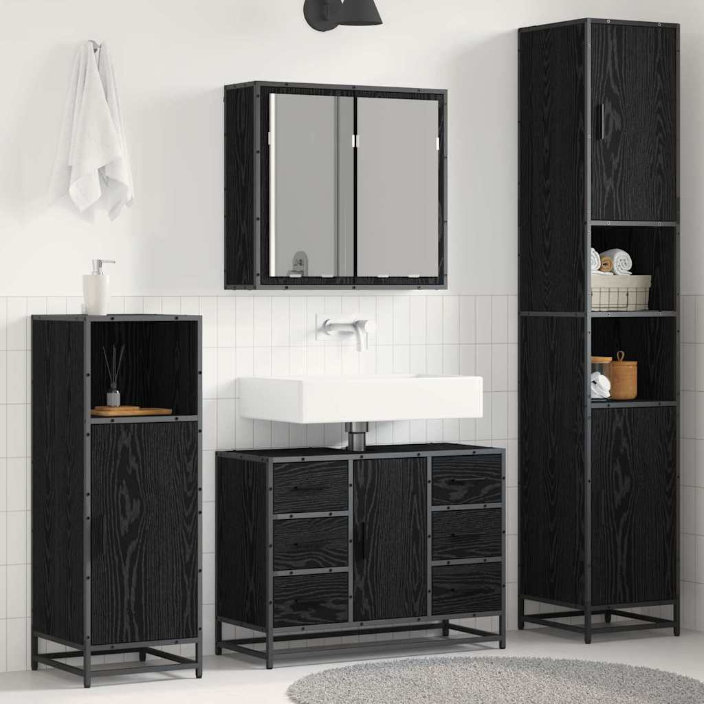 Ensemble de mobilier de salle de bain 3 pc Chêne noir