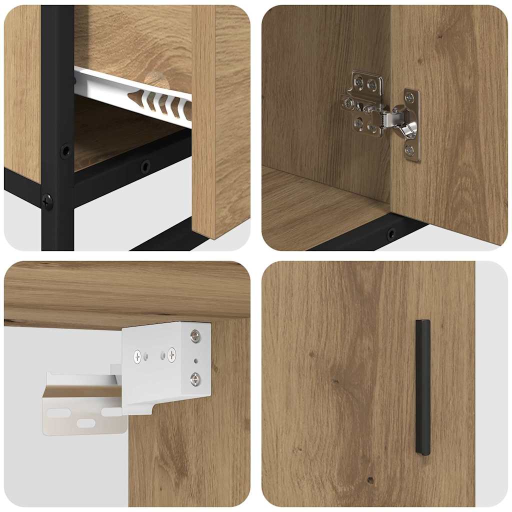 Ensemble de mobilier de salle de bain 3 pc Chêne artisanal