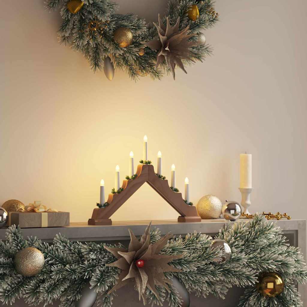 Pont de bougie de Noël Marron 39.5 x 5 x 29 cm Pin massif - XIOS