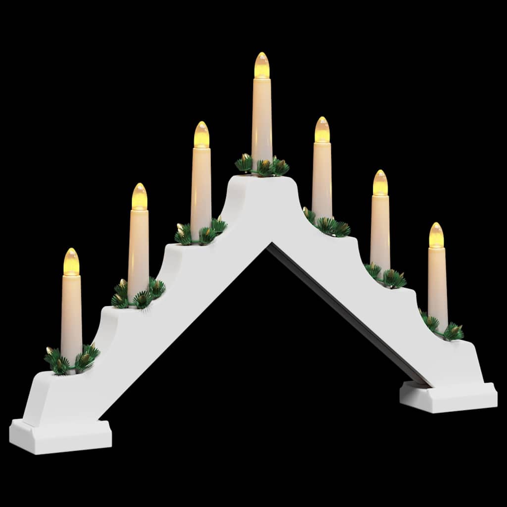 Pont de bougie de Noël 3 pcs Blanc 39.5 x 5 x 29 cm Pin massif - XIOS
