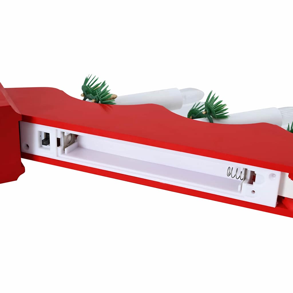 Pont de bougie de Noël 3 pcs Rouge 39.5 x 5 x 29 cm Pin massif - XIOS