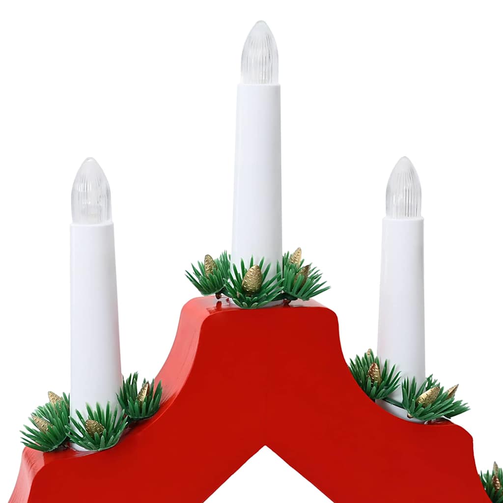 Pont de bougie de Noël 3 pcs Rouge 39.5 x 5 x 29 cm Pin massif - XIOS