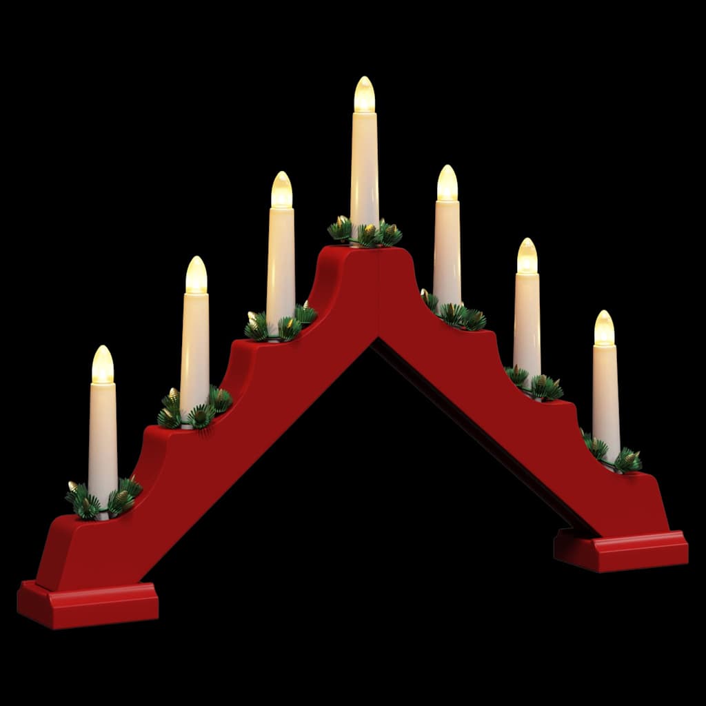 Pont de bougie de Noël 3 pcs Rouge 39.5 x 5 x 29 cm Pin massif - XIOS