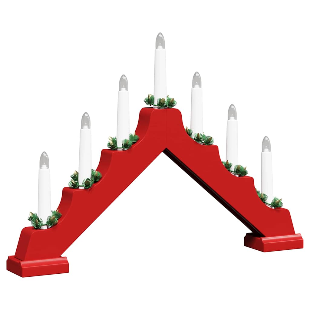 Pont de bougie de Noël 3 pcs Rouge 39.5 x 5 x 29 cm Pin massif - XIOS