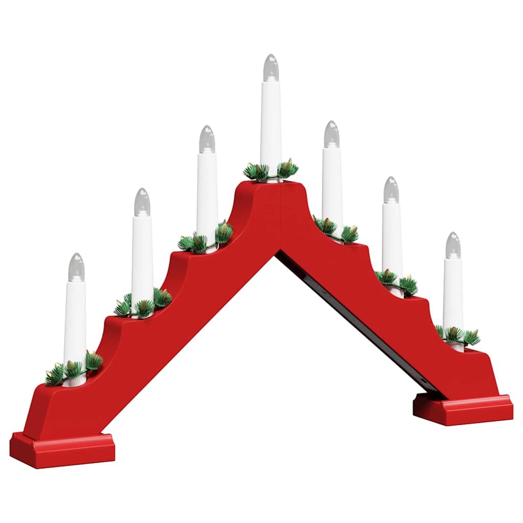 Pont de bougie de Noël 3 pcs Rouge 39.5 x 5 x 29 cm Pin massif - XIOS